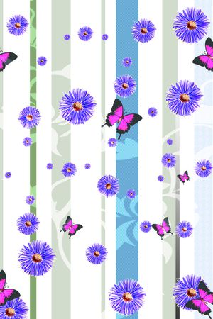 蝴蝶底纹印花华亿平台图片