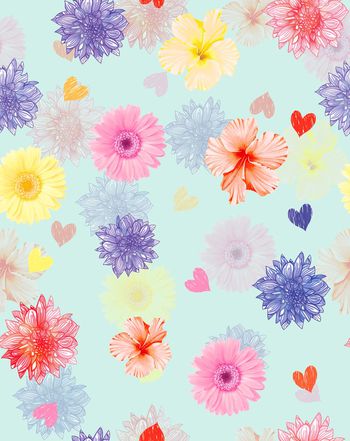 483720-欧美流行时尚手绘小清晰花卉印花