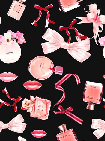 483844-欧美流行时尚简约手绘时尚香水蝴蝶结