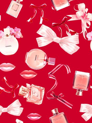 483845-欧美流行时尚简约手绘时尚香水蝴蝶结