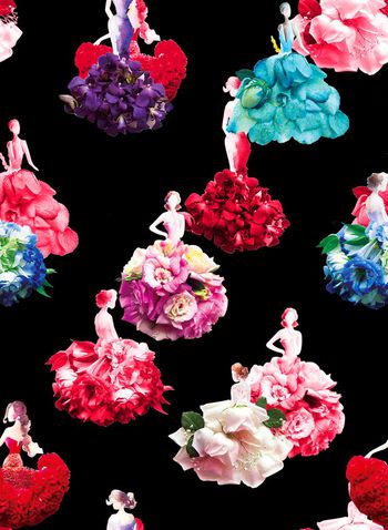 483852-欧美流行时尚手绘如花女人花卉印花