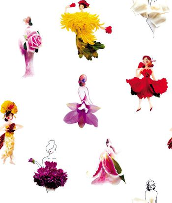 483865-欧美流行时尚手绘如花女人花卉印花