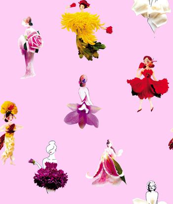 483866-欧美流行时尚手绘如花女人花卉印花