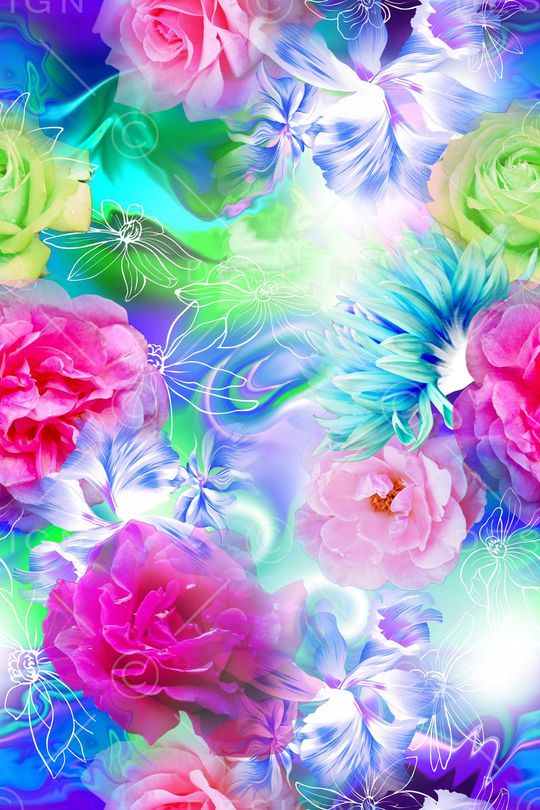 花卉印花华亿平台图片