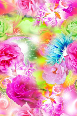 花卉印花华亿平台图片