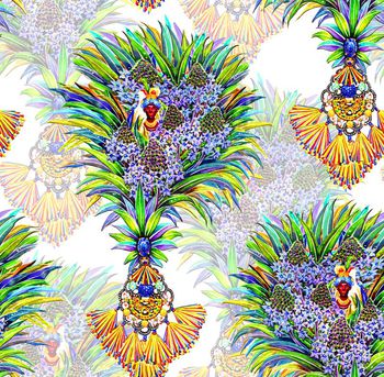 484124-欧美流行时尚手绘西西里风情印花 