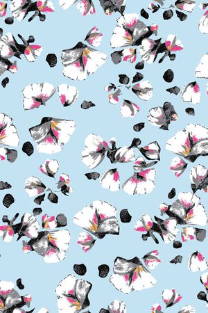 小扇花印花华亿平台图片