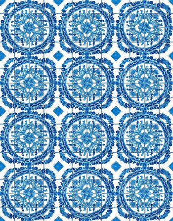 484140-欧美流行时尚手绘大牌青花瓷花圈  