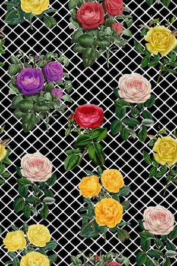 484177-方格纹花卉优雅早春女装华亿平台