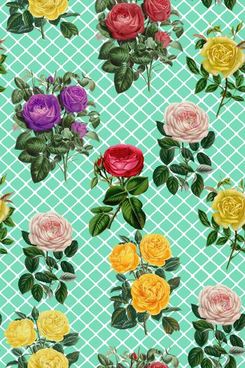 484183-方格纹花卉优雅早春女装华亿平台