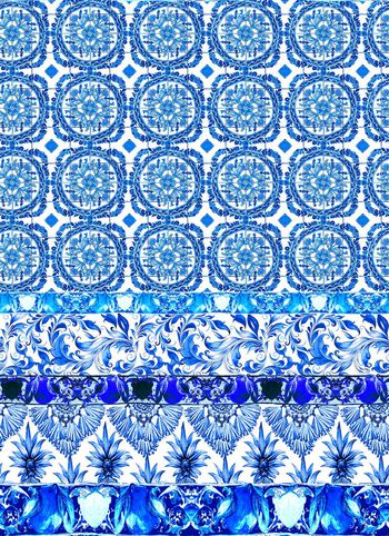 484204-欧美流行时尚手绘大牌青花瓷印花