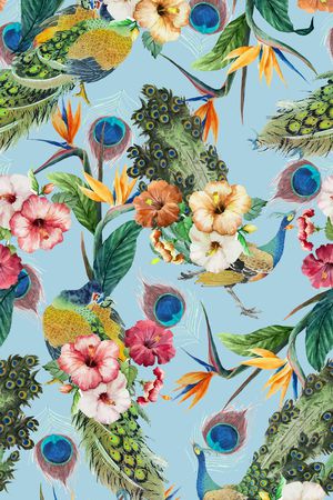 热带风情印花华亿平台图片