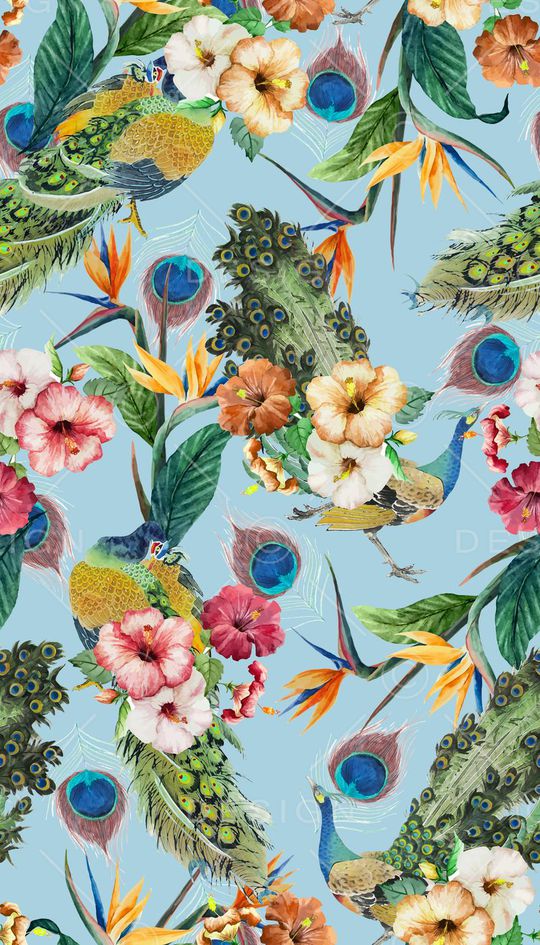 热带风情印花华亿平台图片