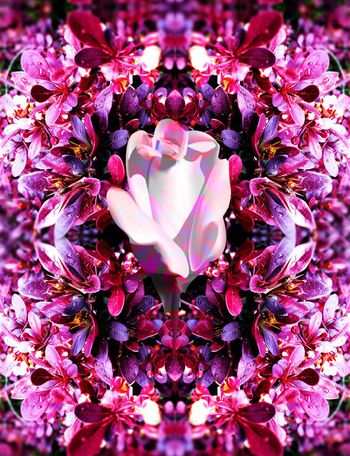 484230-欧美流行时尚手绘花卉定位印花