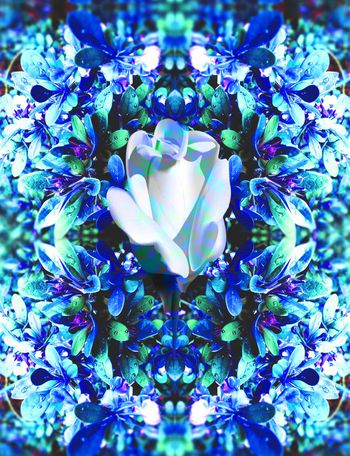 484231-欧美流行时尚手绘花卉定位印花