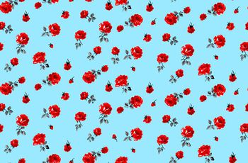 484272-欧美流行时尚手绘小玫瑰花卉印花