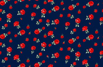 484274-欧美流行时尚手绘小玫瑰花卉印花