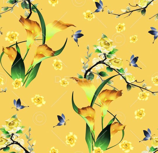 花卉印花华亿平台图片