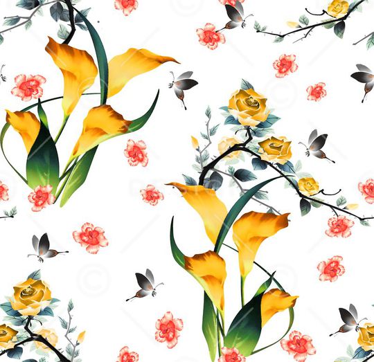 花卉印花华亿平台图片