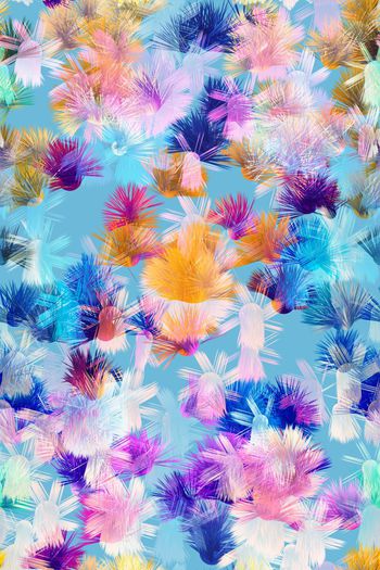 484502-爆炸毛球发散几何点纹理女装连衣裙男