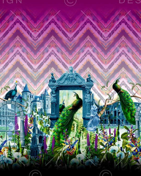 欧式建筑印花华亿平台图片