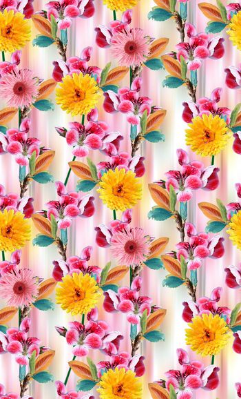 484799-欧美流行时尚手绘花朵印花