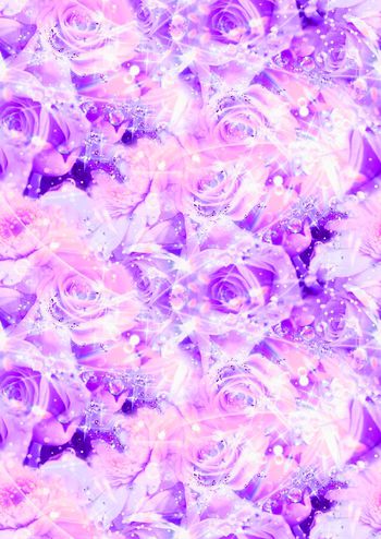 484829-欧美流行时尚手绘炫丽水珠玫瑰印花