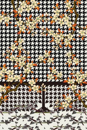 千鸟纹印花华亿平台图片