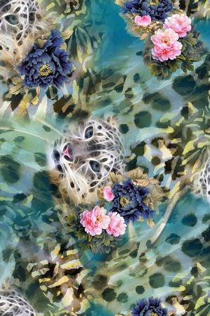 牡丹花印花华亿平台图片