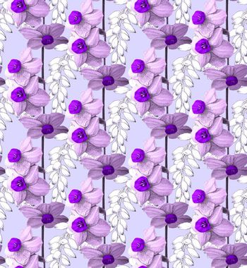 484958-欧美流行时尚铅笔手绘线条花 简约印