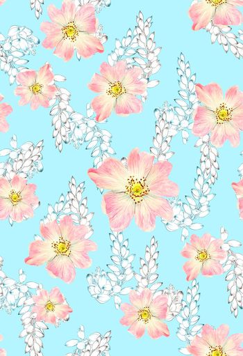 484977-欧美流行时尚手绘简约线条花卉  清