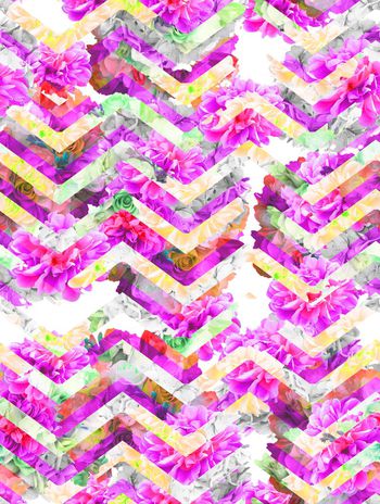 485000-欧美流行时尚几何条纹渐变花  清新