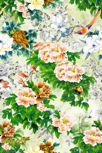 485192-中国风复古花卉组合