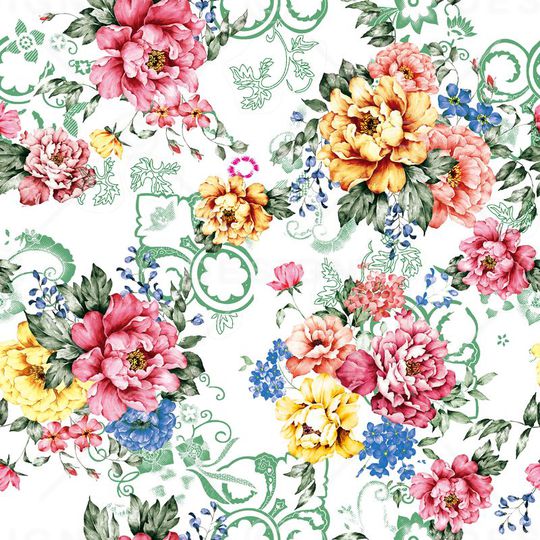 花卉印花华亿平台图片