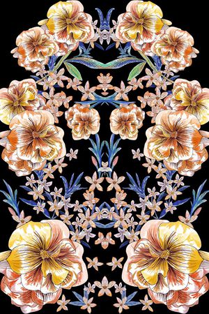 大花朵印花华亿平台图片