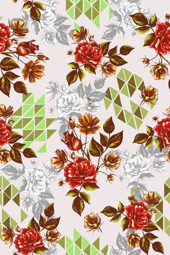 485348-《几何青花》手绘素雅中国风几何青花