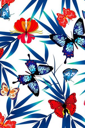 蝴蝶印花华亿平台图片