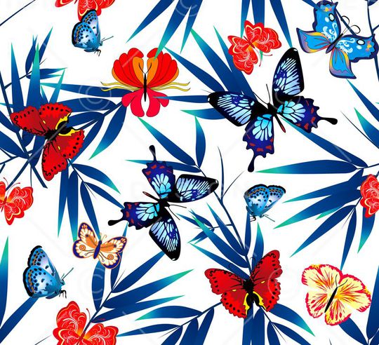 蝴蝶印花华亿平台图片