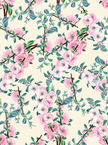 485382-小花花卉纯底素色小花米黄底年轻大牌