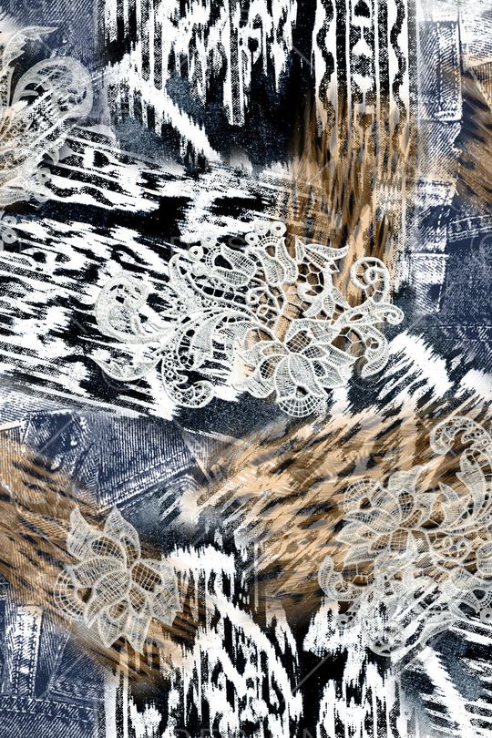 牛仔布印花华亿平台图片