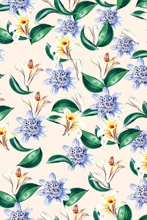 手绘小花印花华亿平台图片