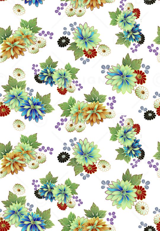 手绘古典印花华亿平台图片