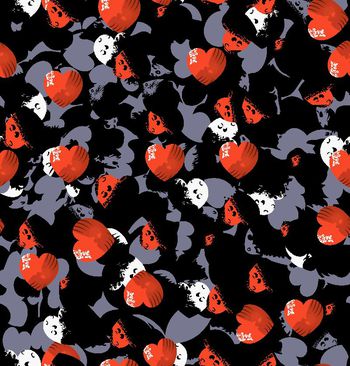 485474-男装外套棉衣时尚大牌桃心满地碎块印