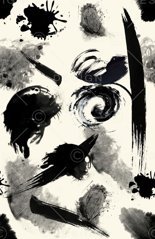 水墨印花华亿平台图片