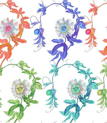 485858-流行时尚手绘滕花花卉印花