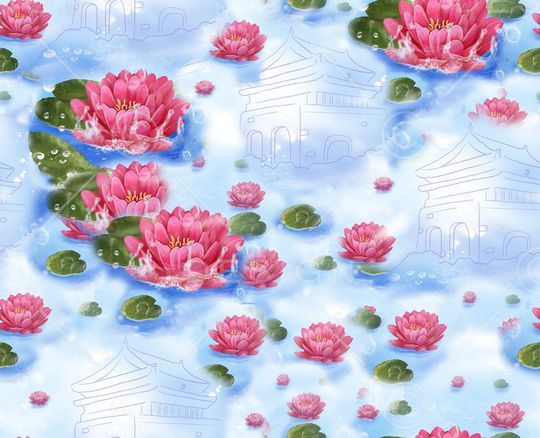 风景抽象印花华亿平台图片