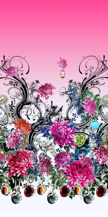 486017-传统大气花卉 、抽象元素组合