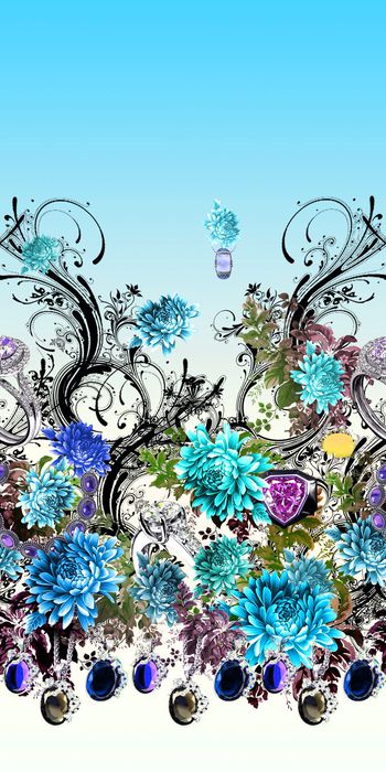 486020-传统大气花卉 、抽象元素组合