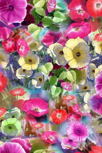 486035-多彩手绘喇叭花