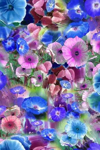 486037-多彩手绘喇叭花